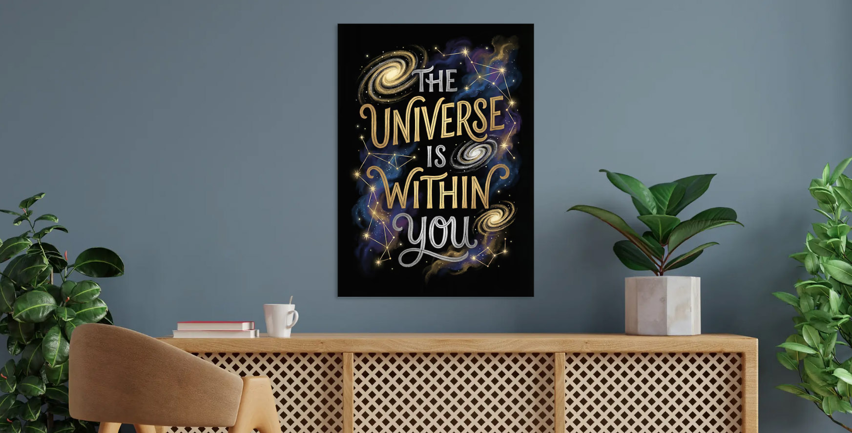 The Universe Is Within You — metal poster wall art by Lineer